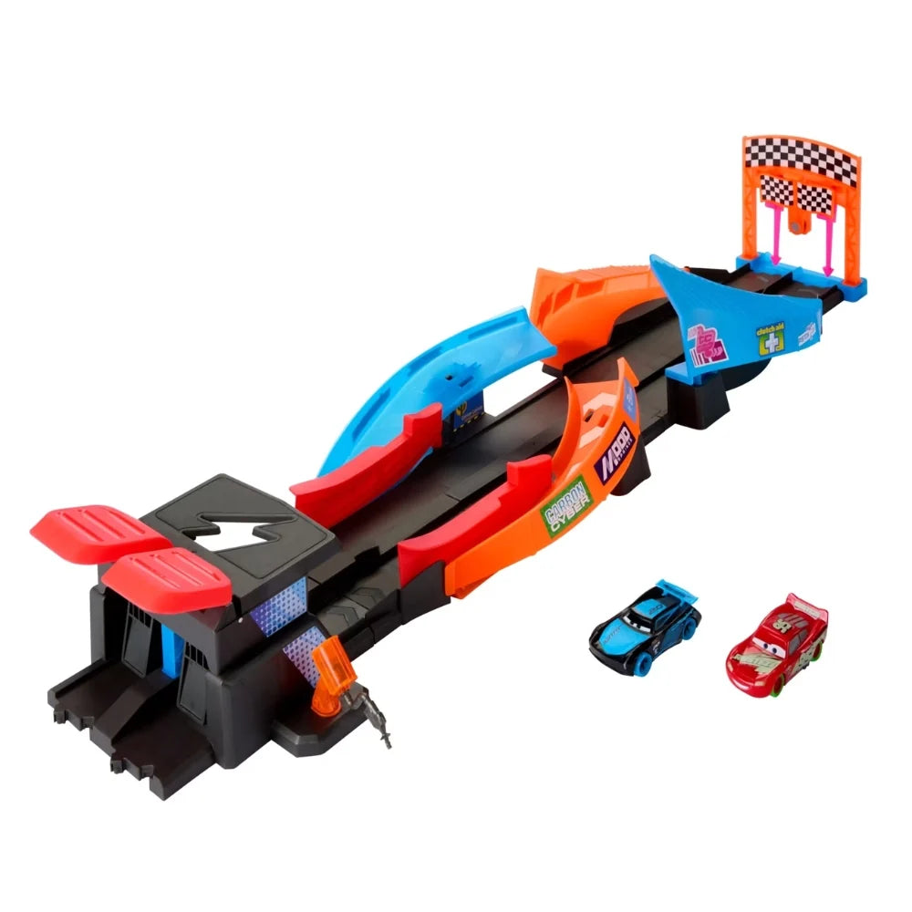 Disney Pixar Cars Glow Race Lanza y Cruza Pista